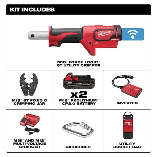 Milwaukee Tool 2678-22O M18 Force Logic 6T Utility Crimper Kit With D3 Grooves - Picture 3 of 10