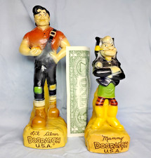 Genuine 1968 AL CAPP'S Li'l Abner & Mammy Yokum Dog Patch Hard Resin Statues
