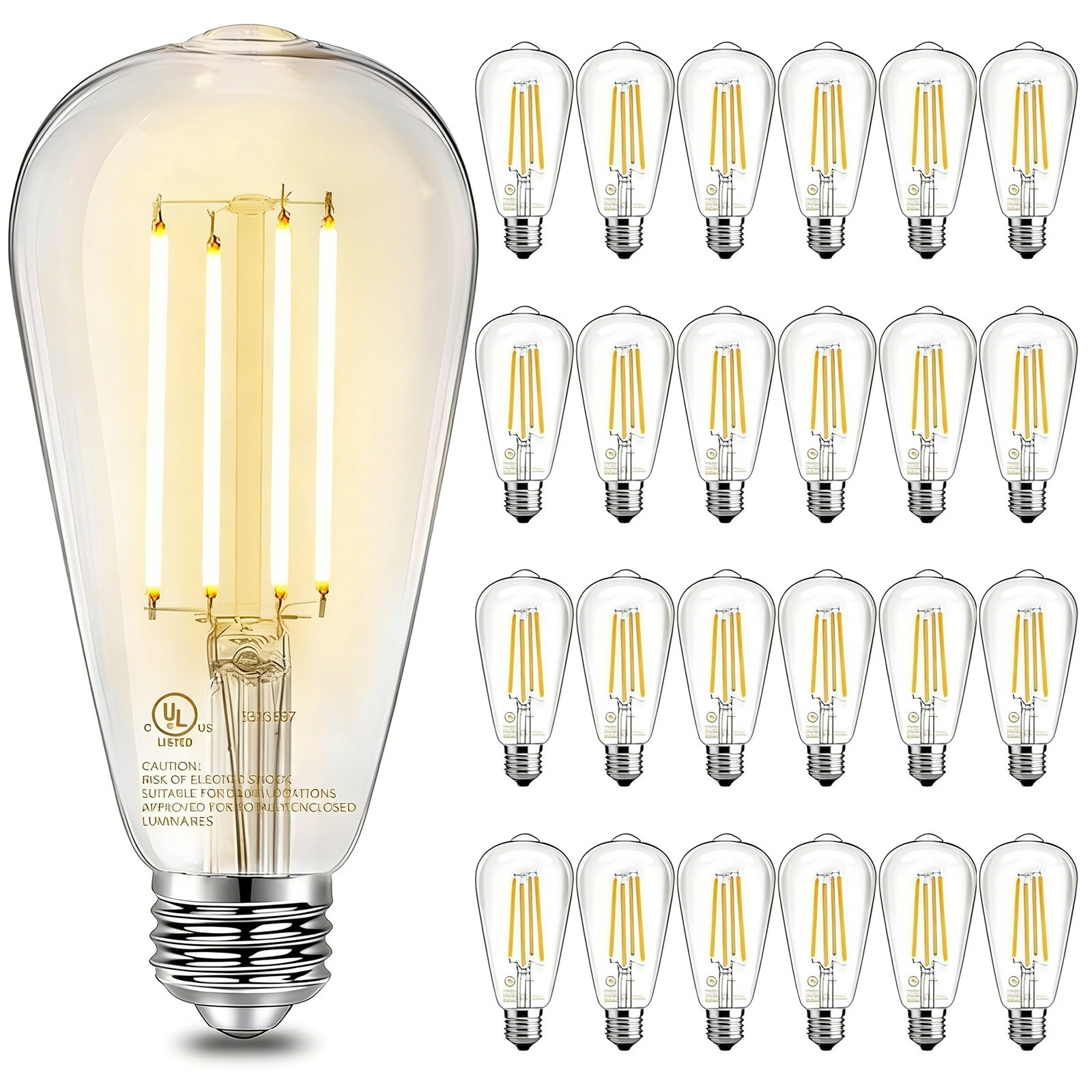 Dimmable Vintage LED Edison Bulbs Warm White 2700K E26 for Home Cafe Restaurant