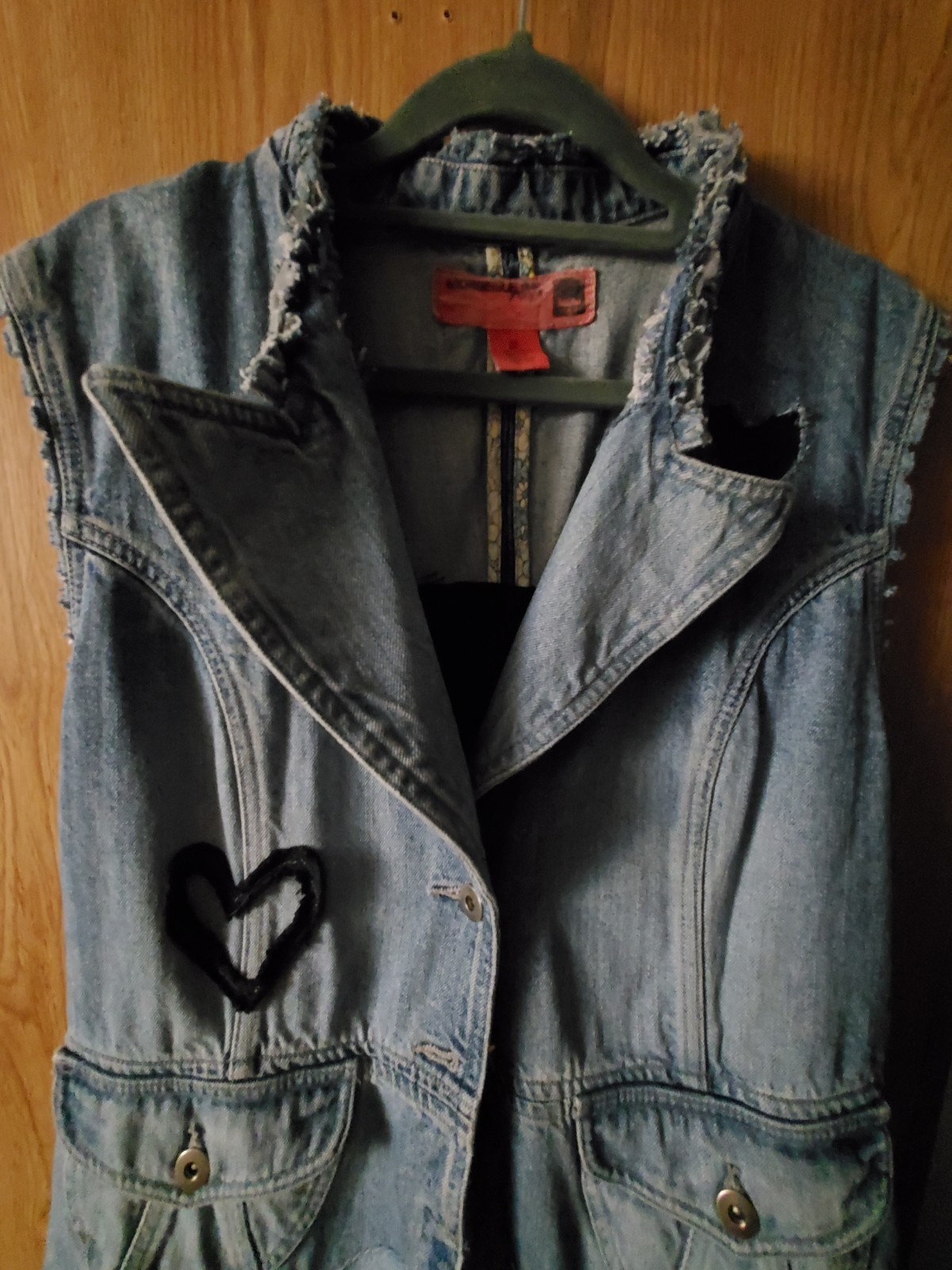 Handmade repurposed denim patchwork  no sleeves d… - image 10