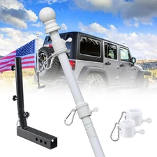 Truck Flag Pole Kit with Trailer Hitch Holder - 6FT Heavy Duty Tangle Free Flag