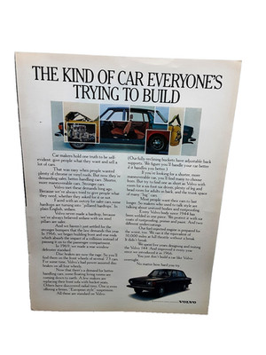 1973 Volvo 144 Car Ad   1970s Safety Design Engineering Sedan Promo Print
