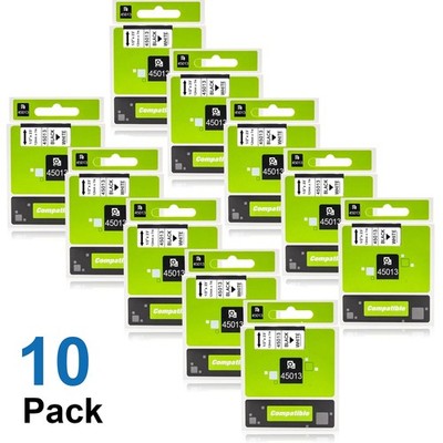 10x Schriftband für Dymo D1 45013 Weiß 12mm Dymo LabelManager 160 280 360D 420P