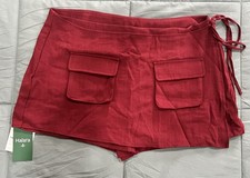 Halara NEW Cranberry High Waisted Skort Side Tie Cargo Pocket  Athleisure Casual