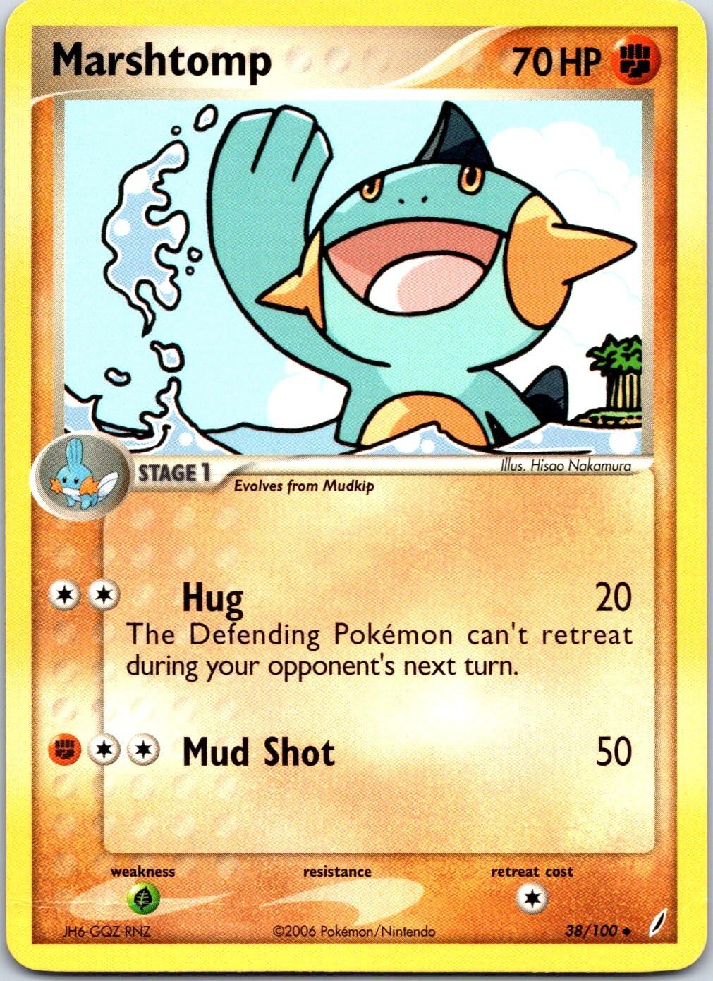 Marshtomp 38/100 Uncommon Crystal Guardians Pokemon Near Mint