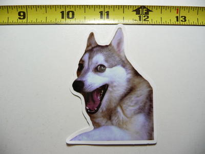 #ad HUSKY EXCITED FUNNY SMALL STICKER DECAL CUT PET DOG PUPPY FUN FUNNY $2.99