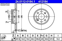 2X ATE Bremsscheibe 24.0112-0184.1 Passend FüR Fiat Opel