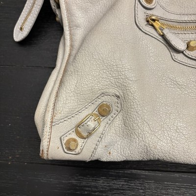 Balenciaga Motocross City Bag Gray Shoulder Bag Gold Hardware