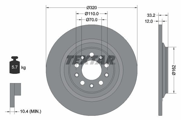 2 X Bremsscheibe Textar 92304103 FüR Jeep Cherokee-image