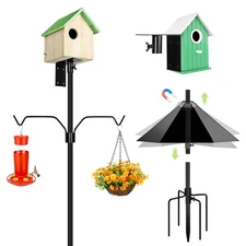 Bird Feeder Pole, 79 Inch Heavy Duty Bird House Pole Mount Kit for Outdoors, ...
