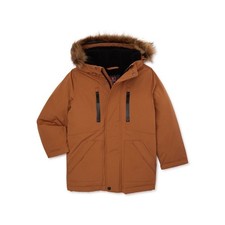 Swiss Tech Brown Puffer Parka Winter Jacket Boys Size 6-7; NWT