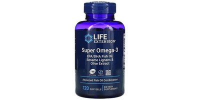 Super Omega-3 EPA/DHA Fish Oil, Sesame Lignans & Olive Extract - 120 softgels