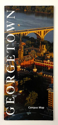 1990s Georgetown University Campus Map Washington DC Vintage Poster Brochure