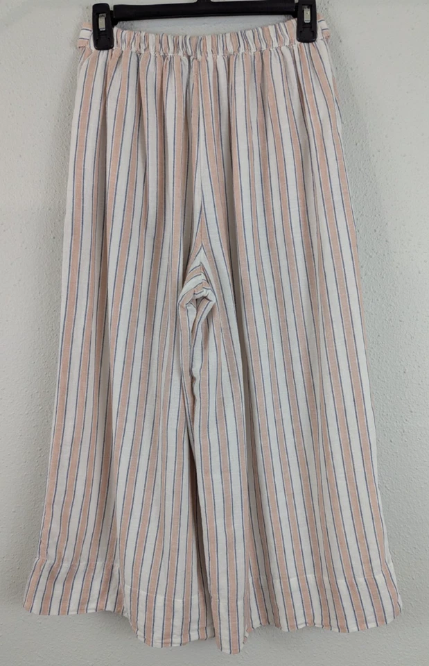 Pantalones American Eagle talla S pierna ancha a rayas playa recortados forrados 1486 Foto 4 de 4