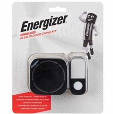 Energizer Wireless Plug In Door Black Chime Kit With 16 Melodies Easy to Install