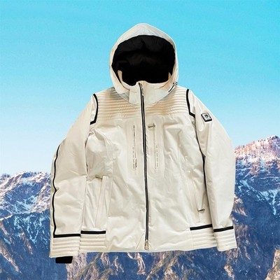 Descente Women 3D White Zip Ski Jacket D8-9309YA Ladies 6 SMALL Hood CUFF