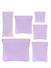6 Pcs Small Makeup Bag for Purse, Snap Closure Organizer Pouch, Portable Purple