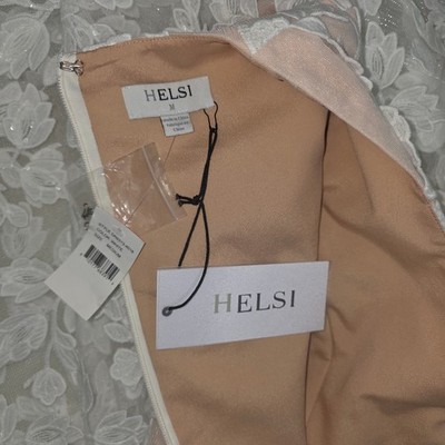 Helsi Clara White Shimmer Floral Appliqu Maxi Dress NWT Medium Bridal |  eBay