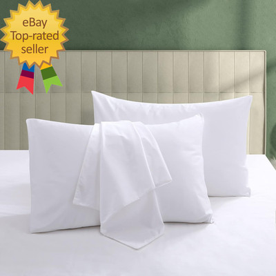 100% Egyptian Cotton Pillow Protectors Set of 2, 600 Thread Count Standard Size