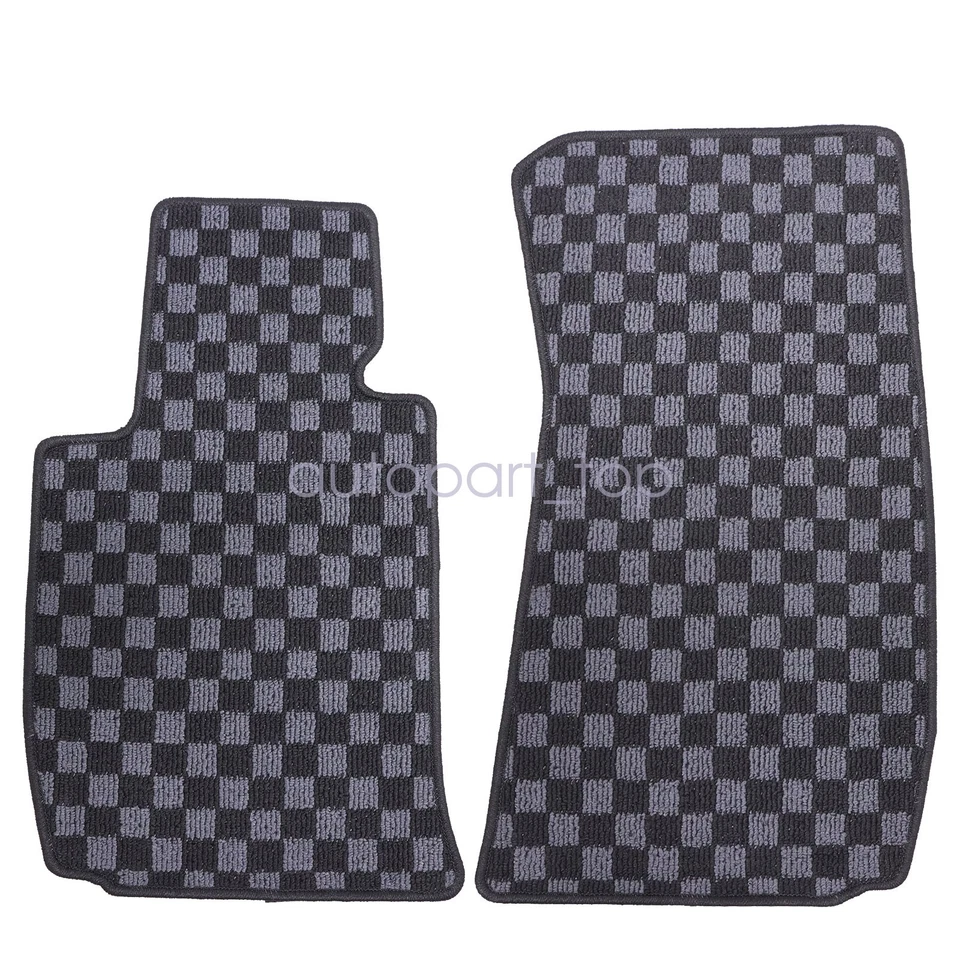 2x Checkered Flag Carpet Floor Mats For 2010 2011 2012 2013 2014 2015 BMW Z4 E89 - Image 4 of 4