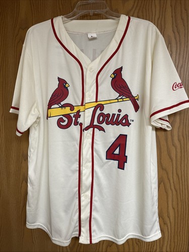 St. Louis Cardinals SGA MOLINA #4 Button Up Jersey Cream Coca-Cola
