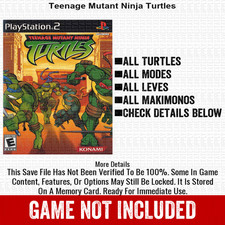Teenage Mutant Ninja Turtles 100 PS2 Memory Card All CHEATS ITEMS