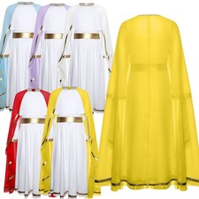 Girls Costumes Halloween Dress Lyrical Skirt Special Round Neck Church Cloak