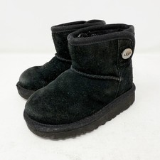 UGG Australia JONA Black Shearling Boots Toddler Size 7 Suede Leather