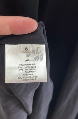 Ports 1961 Wool Blend Black Short Sleeve Leather Mixed Fit & Flare Dress Size 6 - Picture 8 of 9
