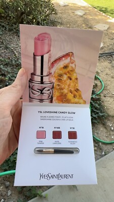 YVES SAINT LAURENT  LOVESHINE : CANDY GLOW  SAMPLE CARD  SEALED / * 3 Samples