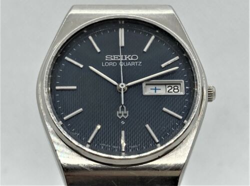 Vintage Auth SEIKO Lord Quartz Men's Wristwatch Watch Textured Dial  7853-7010