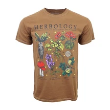 HARRY POTTER HERBOLOGY T SHIRT OFFICIAL ITEM BROWN