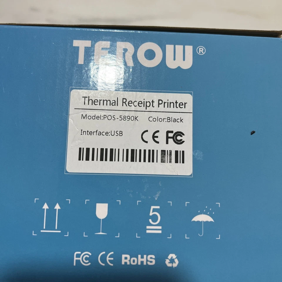 TEROW T5890K USB Thermal Receipt Printer 58MM POS Printer Portable Label Printer - Image 2 of 4