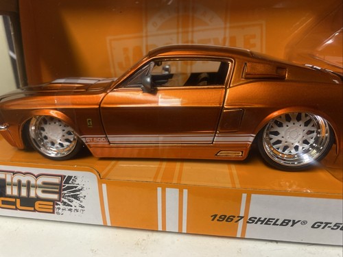 JADA TOYS 1967 FORD MUSTANG SHELBY Metallic ORANGE /Upgraded Chrome & White Rims - Picture 3 of 13