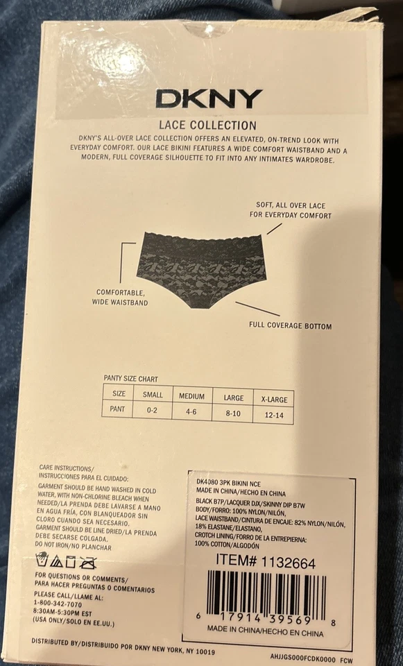 NUEVO DKNY Mujer Colección Encaje Bikini Paquete de 3 Talla PEQUEÑA Negro Rojo Beige Foto 3 de 4