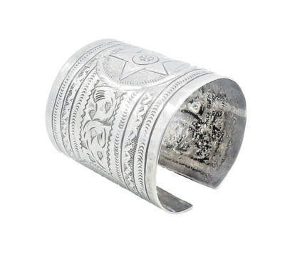 vintage antique bracelet ピアスリング Kirk Stieff Pewter Floral Engraved Etched Vintage Cuff