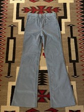 Vintage 70s Light Blue Flared Corduroy High Waisted Wrangler Pants 28x32