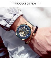 CURREN Men Watch Brand Chronograph Leather Wristwatch Business Male Date Watches
