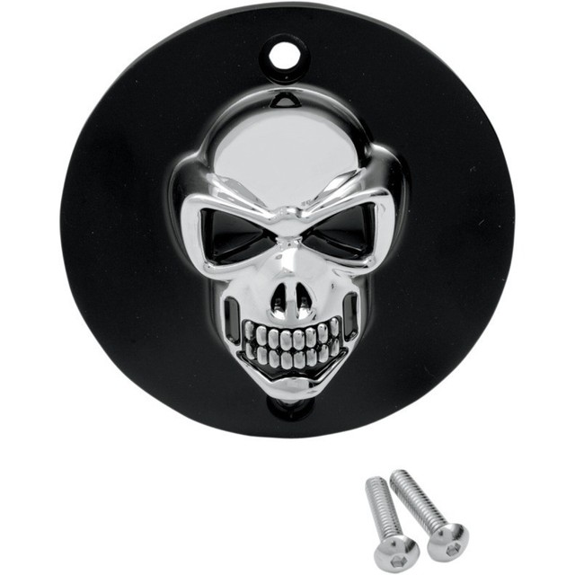 3D Skull Ignition Cover Chrome Black F.Harley Davidson XL 86 03