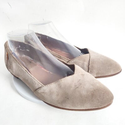 Toms Julie Flats Womens Size 10 Nuetral Tan Suede Pointy Toe Ballet Flats  Preppy