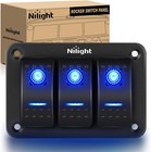 <!--F#f_0-->90017C 3 Gang Aluminum Panel Toggle Dash 5 Pin On/Off Pre-Wired Rocker Switch Ho<!--F/-->
