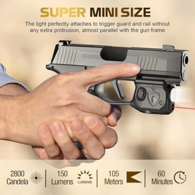 TSG 150-Lumen White LED Flashlight with Red Laser Fits Sig Sauer