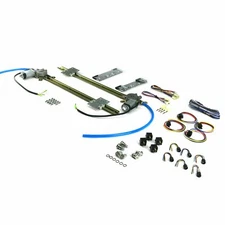 2-Door Flat Glass Power Window Kit w/3 Retro Billet Switches - No Illumination 