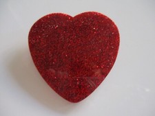TATTY DEVINE  large red heart glitter brooch