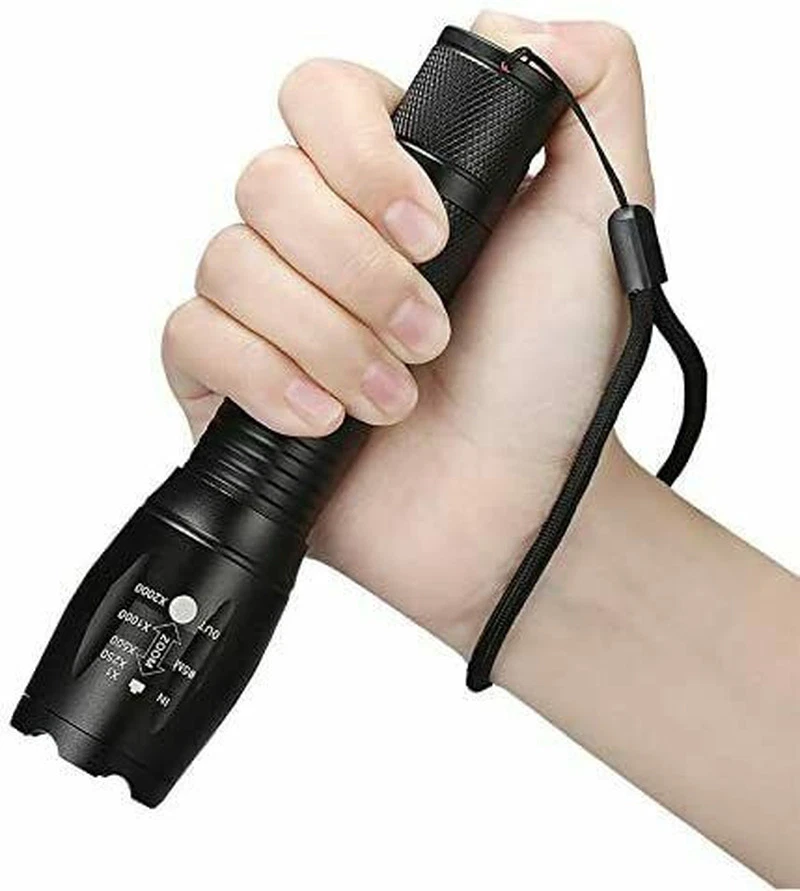 Bright Tactical Flashlight LED 5 Modes Zoomable Searchlight Handheld Torch - Image 3 of 4