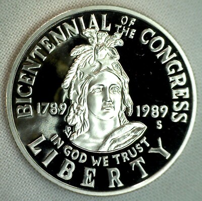 1989 S Congressional Proof Half Dollar US Congress 50c