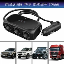 Car 12V Cigarette Lighter Socket Splitter 3.1A USB Charger Power Adapter Outlet