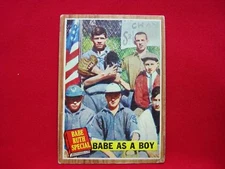 1962 TOPPS BASEBALL BABE RUTH SPECIAL BABE AS A BOY #135 "PRETTY COOL" NICE CARD