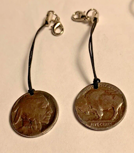 2 ANTIKE Büffel Indianer Kopf Nickel Charms zur Herstellung von individueller Halskette Schmuck - Bild 2 von 3