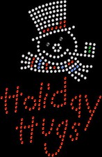Rhinestone Bling Sparkle Iron On Transfer DIY Christmas Holidays Hugs